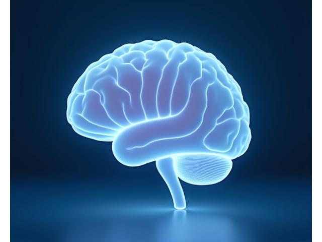 Side view of a brain graphic overlaid with relaxing waves, symbolizing deep sleep processes